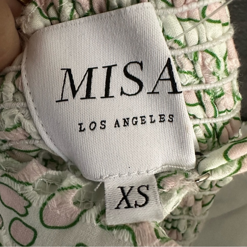 🌿 MISA Los Angeles Floral Eyelet Midi Dress XS-S NWT Cottagecore Romantic 🌿 - Picture 9 of 10